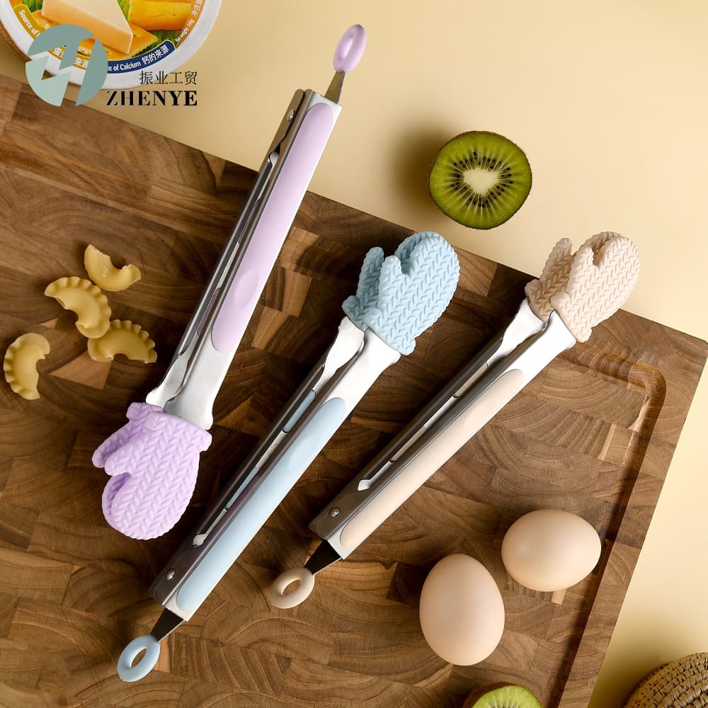 Cross-border Kitchen High Temperature Resistant Silicone Food Tongs Steak Tongs Bread Tongs Baking Supplies Cooking Tongs