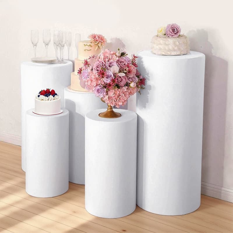 Dessert Bucket Cover Wedding Party Props Iron Art Dessert Table Cloth Cylindrical Decoration Cover Set