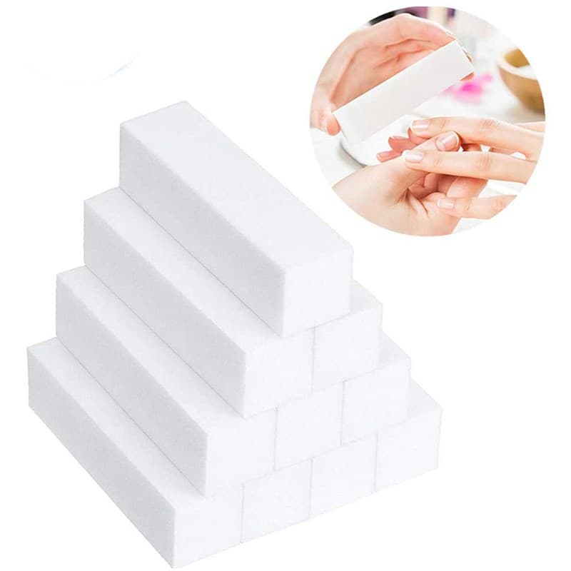 20 Pieces Double-Sided Square Sponge Nail File, Polishing Buffer Gel File, Nail Manicure Tool Accessories