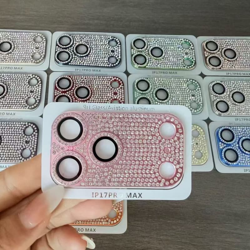Apple 18 Pro Rear Camera Lens Film 18 PM Rhinestone Diamond Armor 17 Full Coverage Drop-Resistant Anti-Fingerprint HD Protection