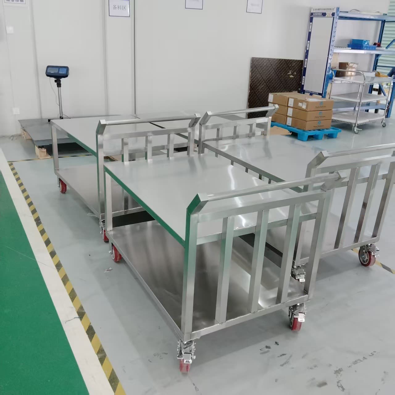 Stainless Steel Handcart, Laboratory Quiet Swivel Caster Small Cart, Strong Load-Bearing Goods Transport, Laboratory Handcart
