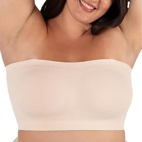 SHAPERMINT Strapless Bra, Wireless Non-Slip Bandeau, Convert