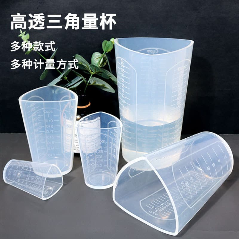 diy glue mold glue mold high transparency triangular measuring cup silicone mold 3 different measurement units