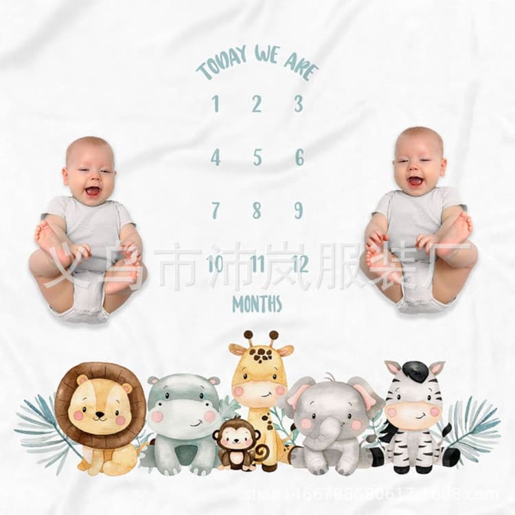 Baby Milestone Flannel Blanket Milestone Photography Blanket Twin Baby Creative Background Cloth