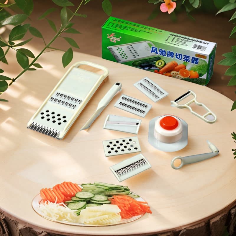 Fengchi multifunctional vegetable cutter, grater, shredder, sliced potato shredder, vegetable grater, fruit cutter, scaler with hand guard