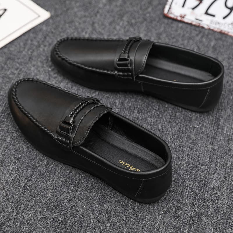 High-End Formal Summer Soft Sole Business Waterproof Lightweight Leather Men's Loafers Thick Sole Breathable