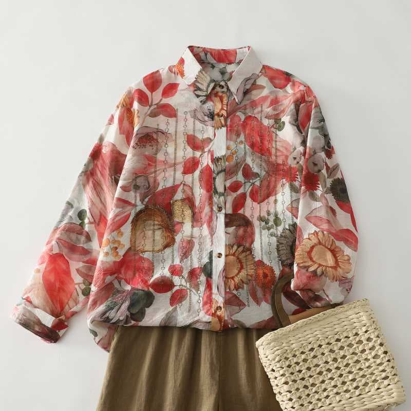 2026 Spring New Women's High-End Age-Defying Stylish Top Plus Size Long Sleeve Blouse Shirt Mother's Casual Wear