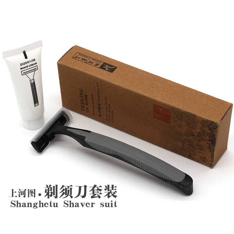 High-end hotel disposable razor and shaving cream set for guest rooms, in stock