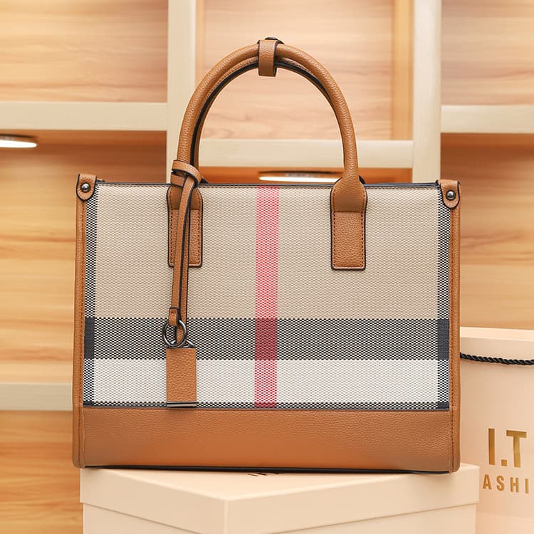 Large Capacity Stripe Color Block Retro Versatile Women's Handbag Fashionable Crossbody Bag Urban Simple Style Daily Match