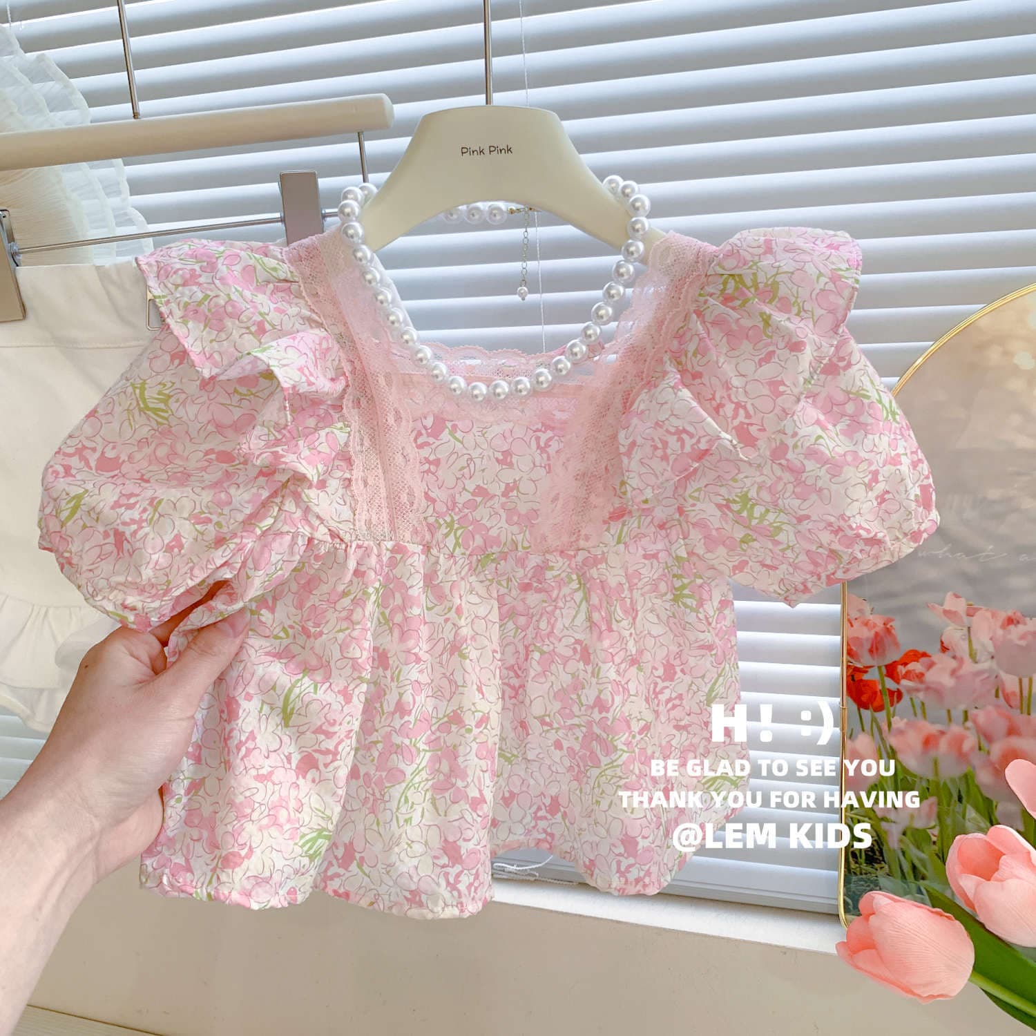 Sweet Xiaosi 2025 Summer Children's Korean Style Short-Sleeve Top for Girls, Baby's Elegant Sweet Pink Lace Trim Shirt Trend