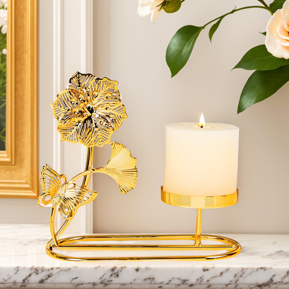 Nordic Home Luxury Candle Holder Decoration Vintage Candlelight Dinner Prop Simple Home Romantic Table Decor