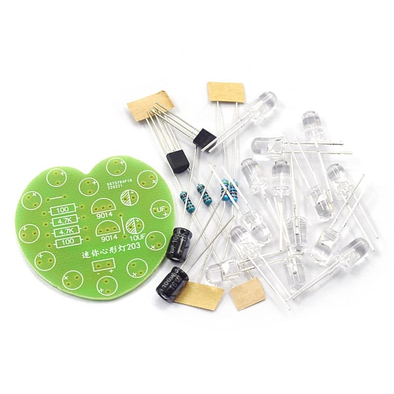 Heart-shaped Flowing LED Light Fun Soldering Practice Components Electronic Experiment Training Assembly DIY Science Project