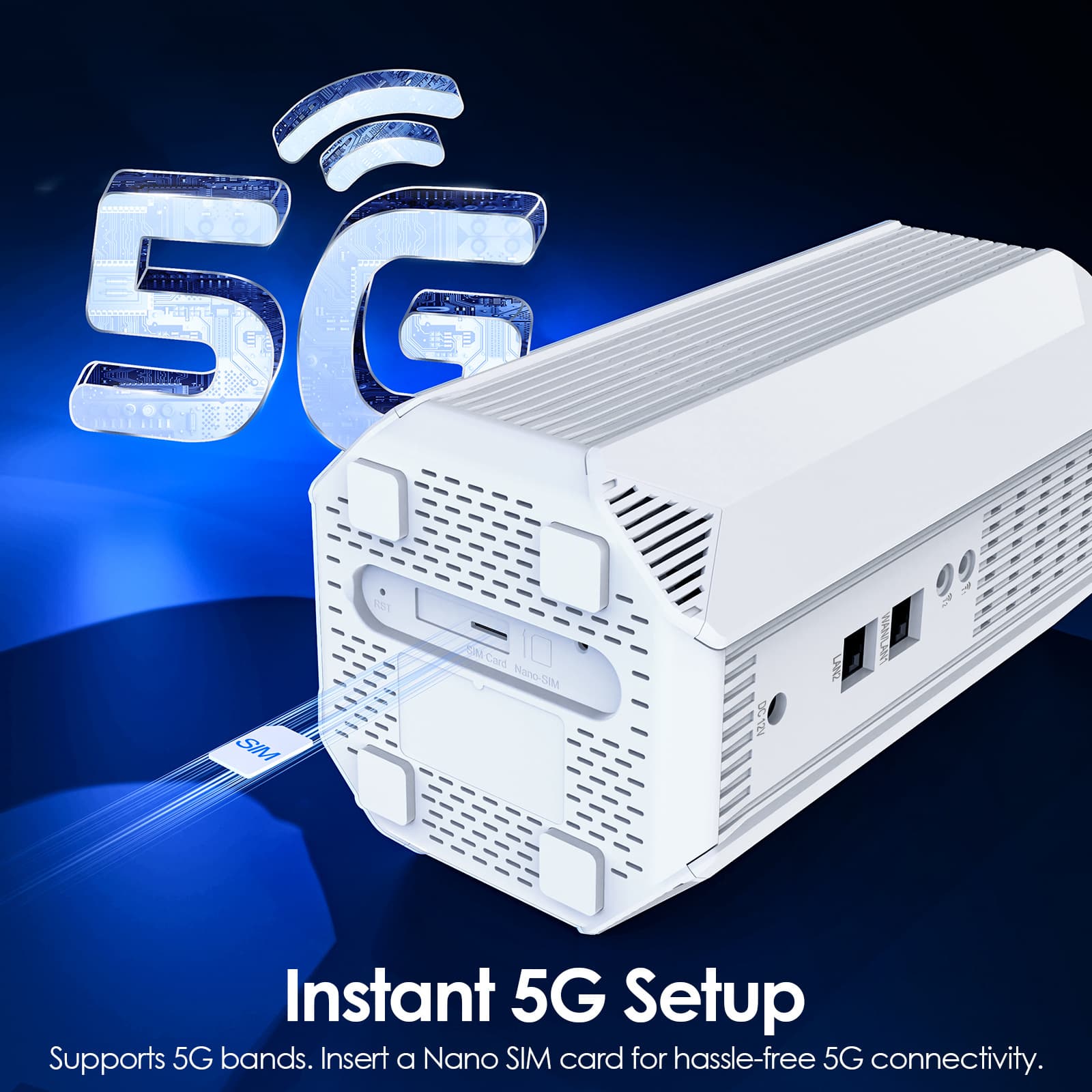 WAVLINK AX3000 5G NR CPE Router Dual Band Wi-Fi 6 Mesh Router SIM Card Slot