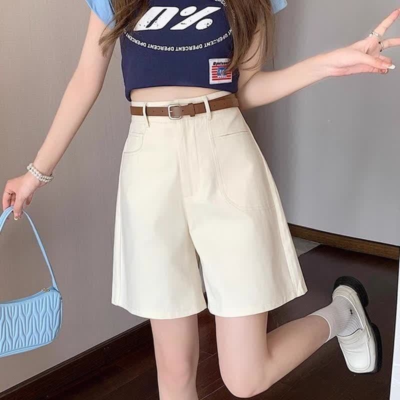 Black Shorts Women 2026 Summer New High Waist Slim Fit Cargo Five-Point Shorts Petite Loose Casual Straight