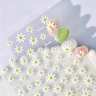 Fresh Nail Art Stickers 5D Daisy Star Simple Versatile Waterproof Adhesive DIY Nail Decals CA