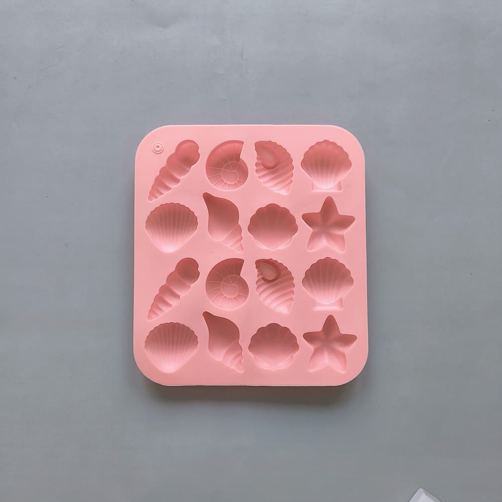 16-Cavity 6-Style Shell 734 Chocolate Silicone Mold Ocean Animal Shape Candy Pudding Cake Decoration Mold