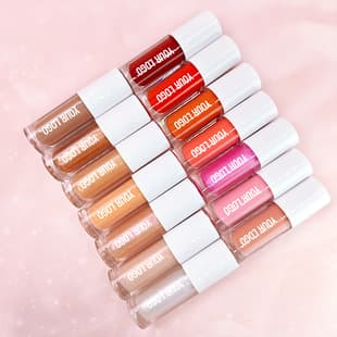 Cross-border no-logo small batch printable, lip gloss, dewy lip oil, mirror shine pearl lip gloss, pigmented lipstick lip color