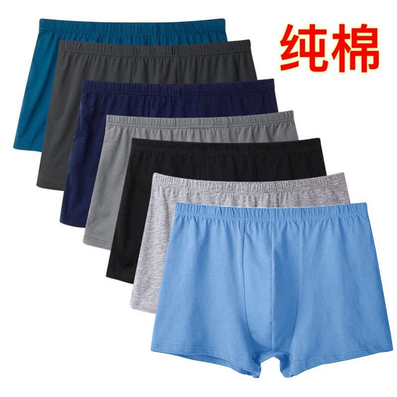 Men's underwear pure cotton boxer youth loose breathable shorts mid-waist large size sports pants boxer briefs wholesale