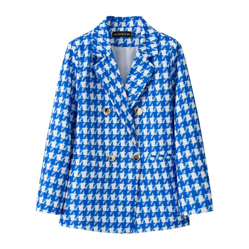 Blue New Korean-Style Blazer for Women, 2026 Spring New Trendy Stylish Petite Suit Jacket