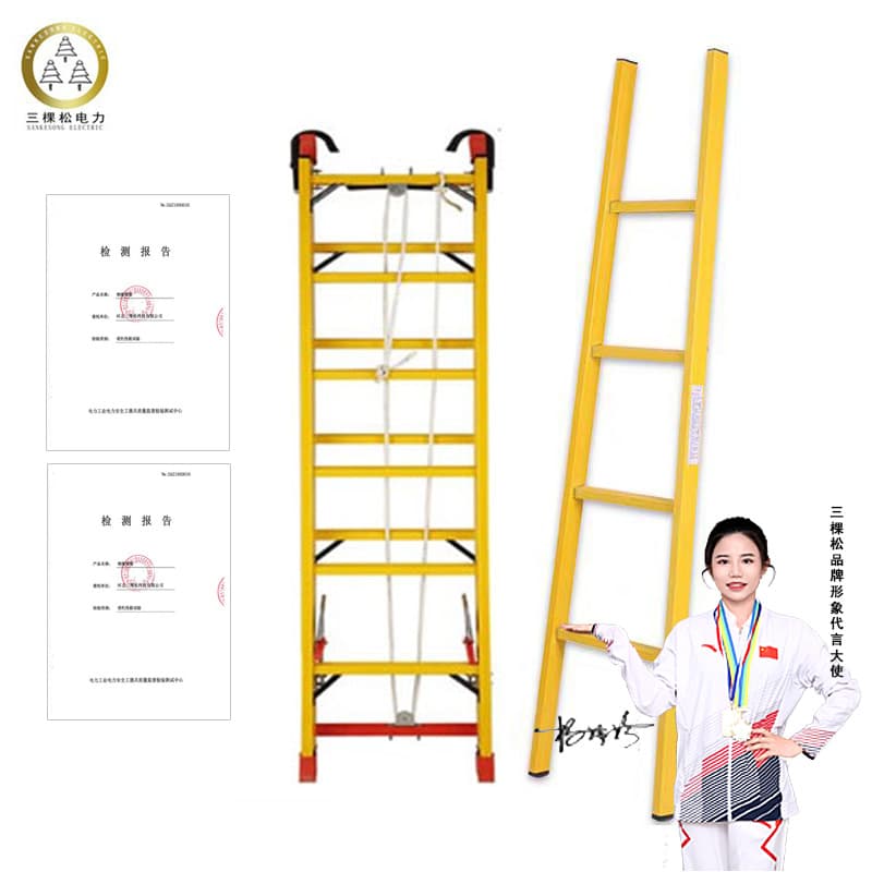 Power Insulated FRP Ladder Single Electrician Specific Telescopic Ladder Elevating Insulated A-frame Ladder
