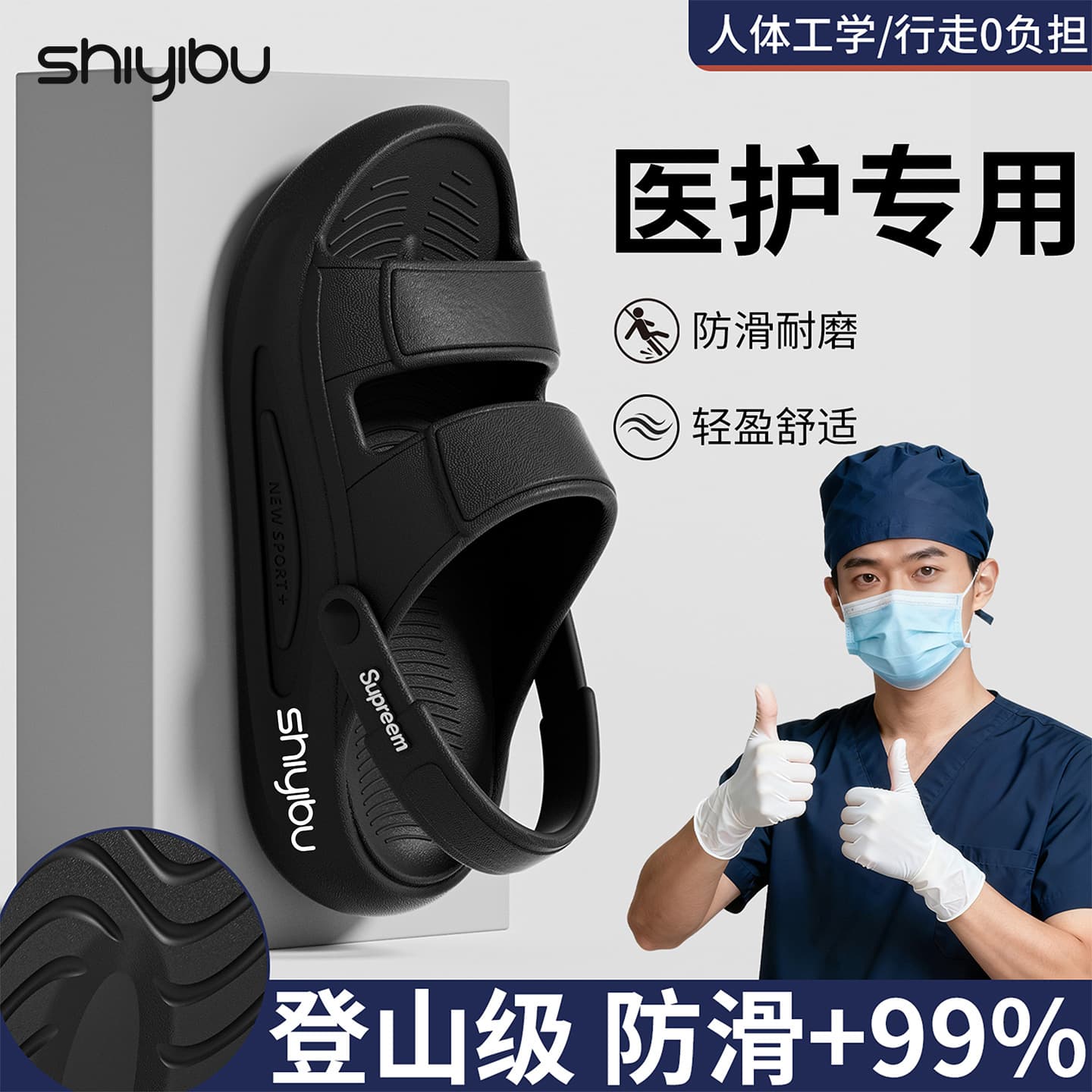 Eleven-step Medical Operating Room Special Cool Slippers for Men, Summer 2026 New Style, Anti-slip, Quiet, Wearable Outdoors Men's Sandals