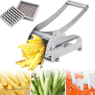 Cross-Border Multi-Function Potato Cutter, Home French Fry Maker, Portable Stainless Steel Vegetable Slicer and Stripper, Kitchen Tool