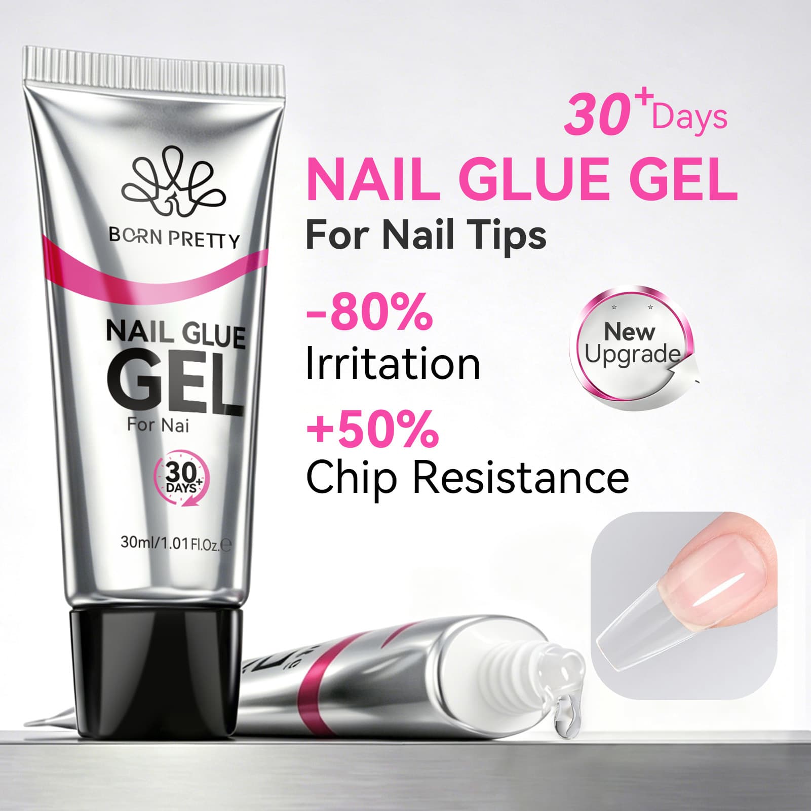 BORN PRETTY cross-border nail polish adhesive glue 3-in-1 long-lasting solid solid patch nail polish glue