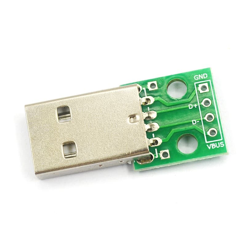 USB Male to DIP 2.54mm Straight Socket 4-Pin Adapter Board Pre-soldered for Mobile Power
