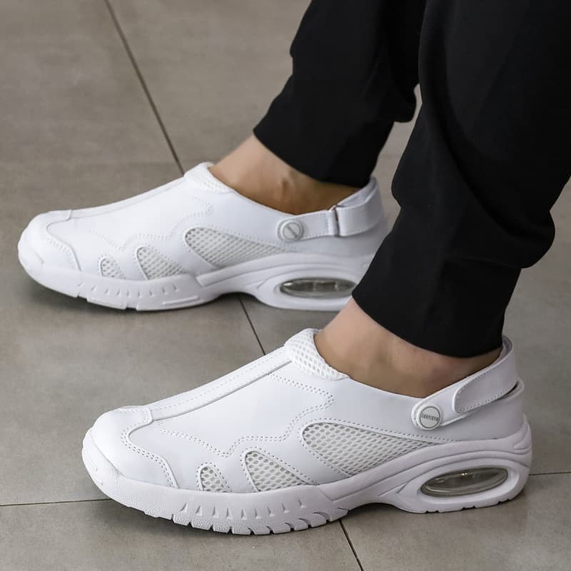 Cross-border Large Size Hospital Group Purchase Breathable Male Nurse Shoes Female Slip-on Shoes Soft Sole Standing Long Hours Without Foot Fatigue Medical Work White Shoes