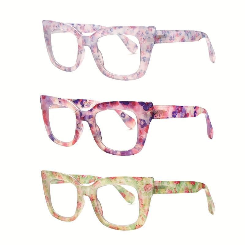 2026 New Cross-border Drop Shipping 3-Pack Blue Light Blocking Reading Glasses, Fashion Retro Cross-border Reading Glasses