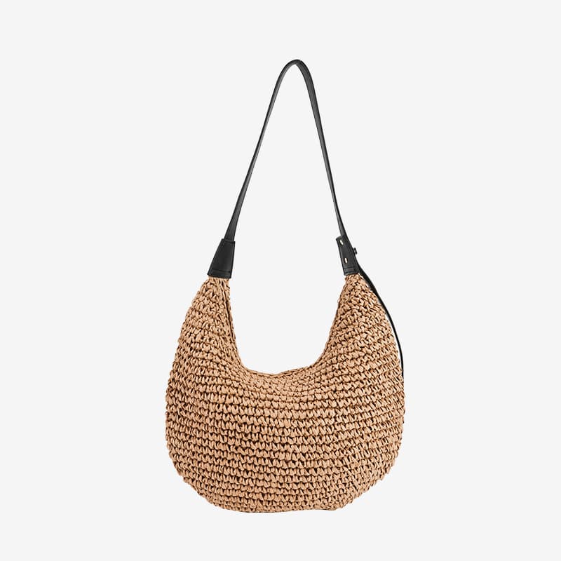 Fashionable Crossbody Straw Bag New Trendy Underarm Woven Bag for Women Beach Vacation Straw Shoulder Bag Casual