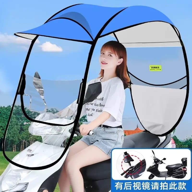Electric Vehicle Canopy Sunshade Pedal Motorcycle Canopy New Thickened Removable Windproof Rain Sun Shelter