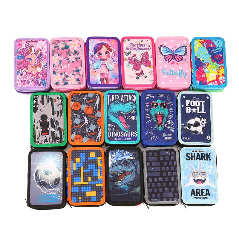 Cross-border European and American student pencil case cute multifunctional dinosaur pencil case large capacity cartoon pencil bag