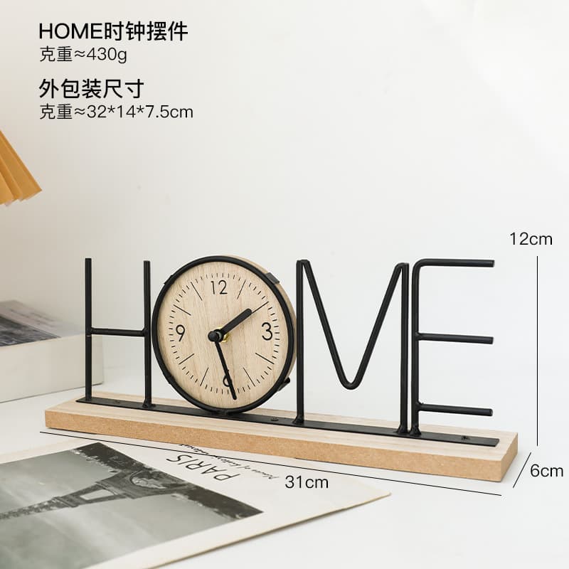 Cross-border Creative Iron Art Clock Desktop Decorative Ornament for Living Room, Bedroom, Entryway, Wine Cabinet, TV Cabinet