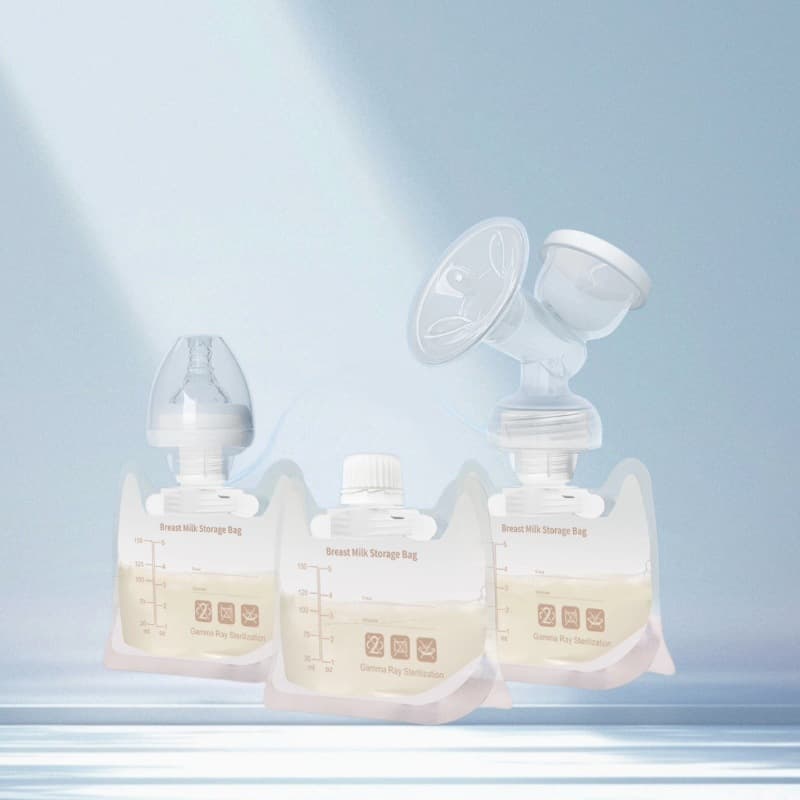 cmbear Suction-Type Breast Milk Storage Bags, Direct Connect to Breast Pump, 30-Pack English Version