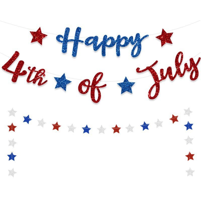 American Independence Day Party Decoration Garland Banner Happy 4th of July Letter Banner Paper