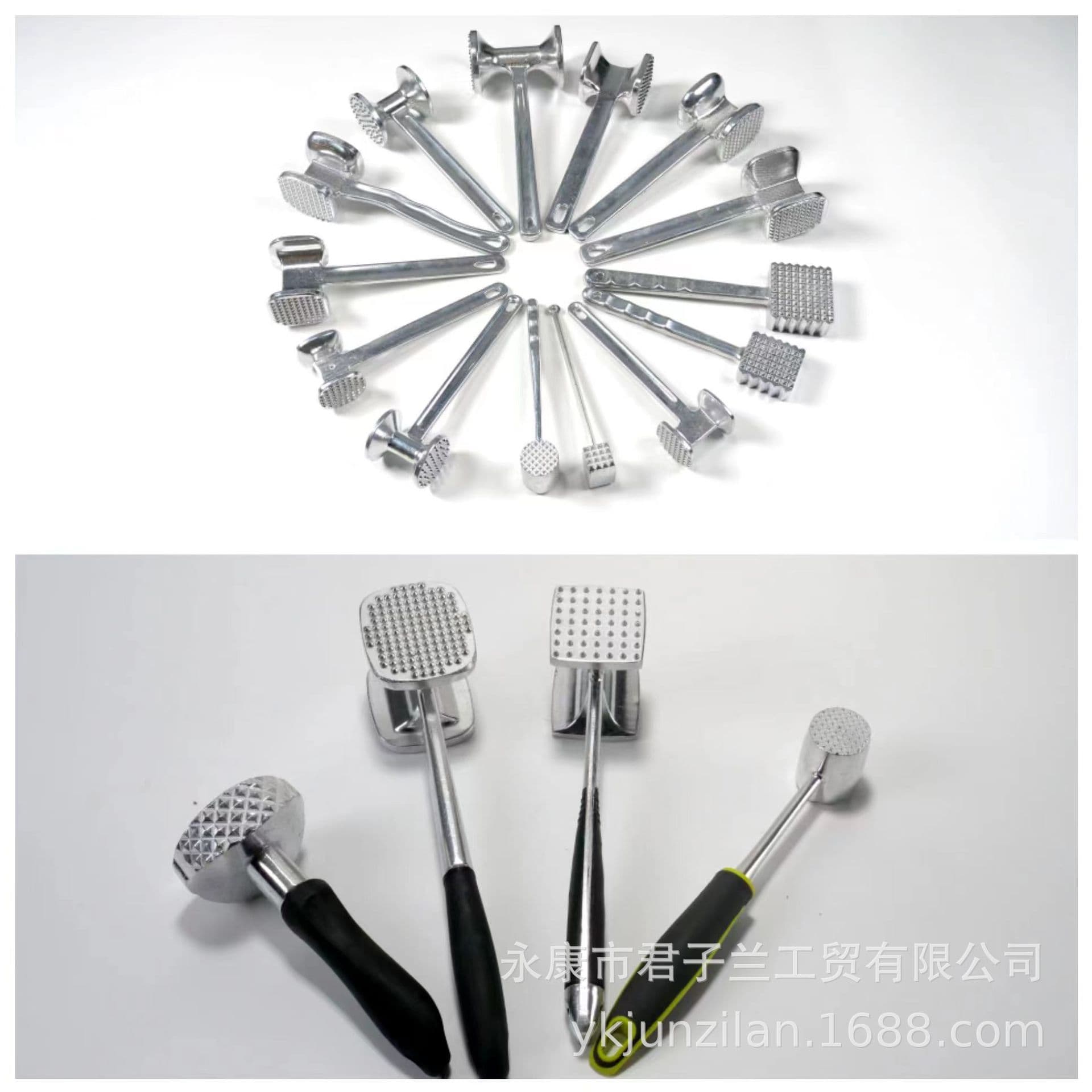 Factory Direct Small Meat Hammer Aluminum Alloy Meat Tenderizer Western Dining Cutlery Steak Hammer LFGB Tested