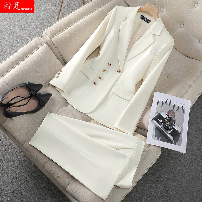 White Suit Jacket Women's 2025 Spring New Broadcasting Host Dress Professional High-end Suit suit Work Clothes
