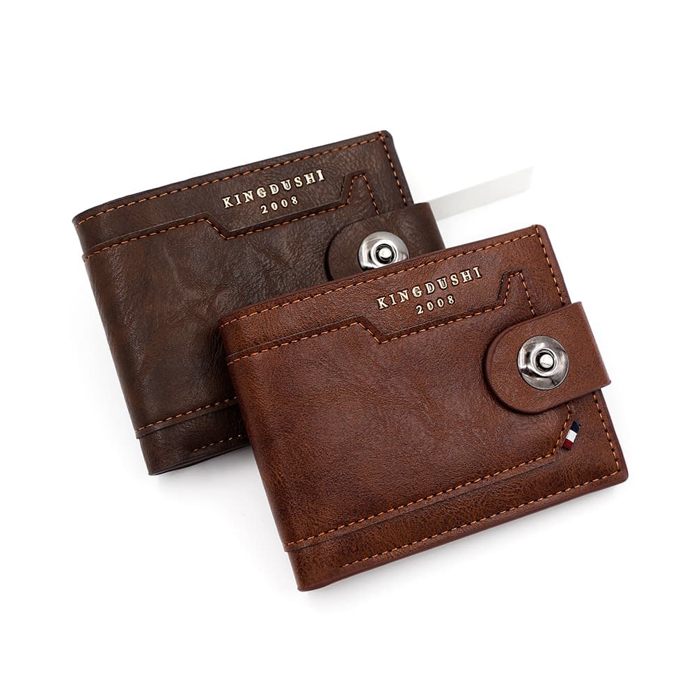 Cross-border foreign trade men's fashionable short magnetic buckle wallet dollar clip multi-card slot casual horizontal wallet
