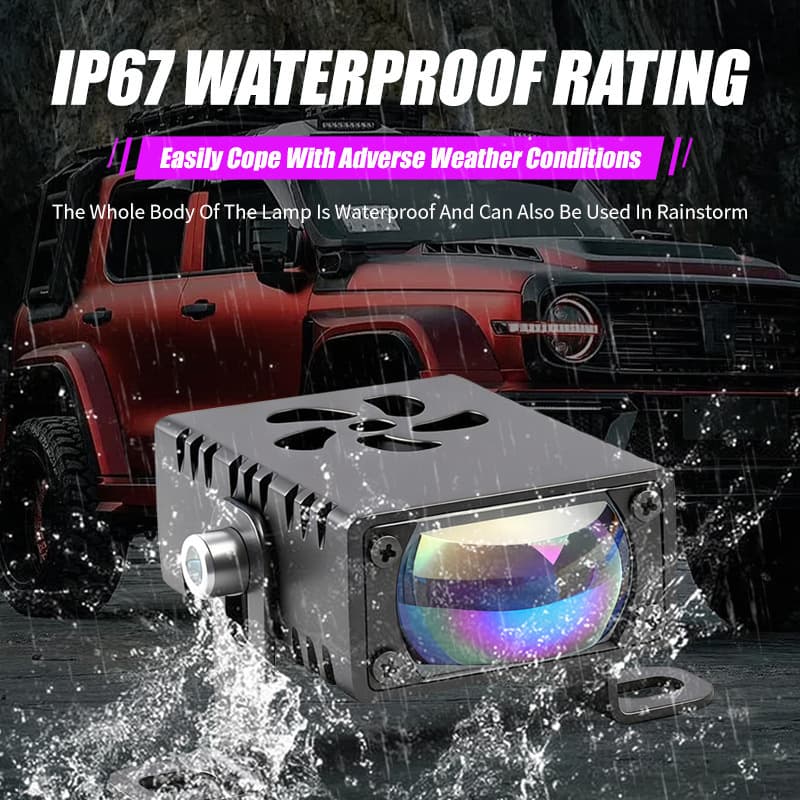 Car Grille Light Mesh Light Car LED Dual-Color Spotlights Motorcycle LED Spotlights Car LED Headlight