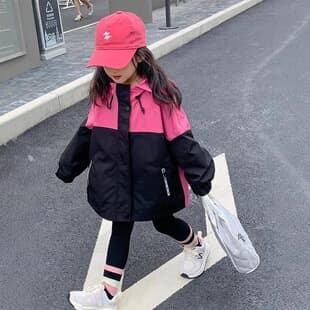 Girls' Fall Winter Kids Windbreaker Jacket 2026 Spring Autumn New Style Baby Girl Coat Fashionable Children's Outerwear