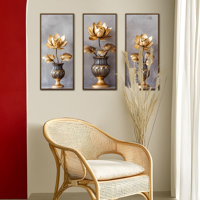 Cross-border TEMU Amazon Hot Selling AD8060 Simulation Ceramic Vase Wall Sticker for Living Room Hallway Wall Decoration