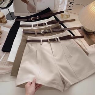 Women's High-Waist White Shorts, Spring/Summer 2025 New, Wide-Leg Suit Shorts, Loose, Versatile, Fashionable Casual Pants