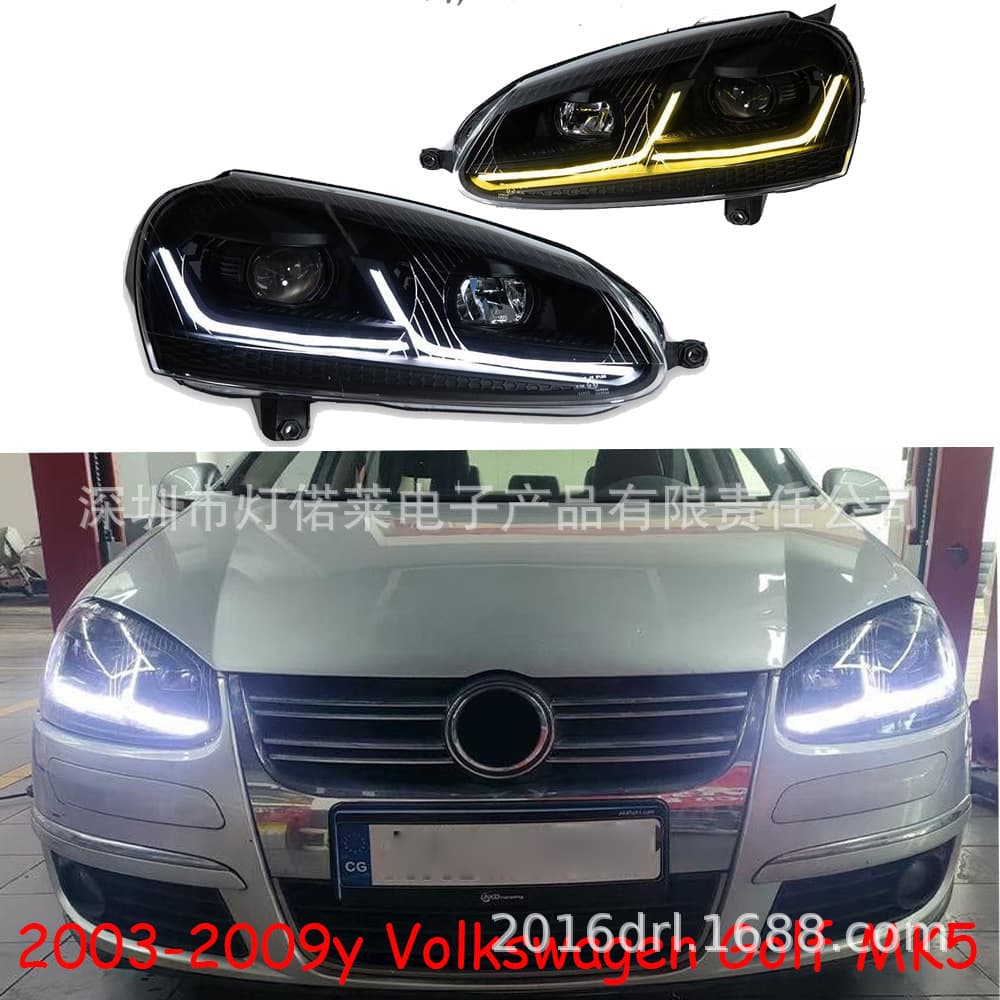 For Volkswagen Golf 5 Daytime Running LED Headlight Fog Light 2003~2009