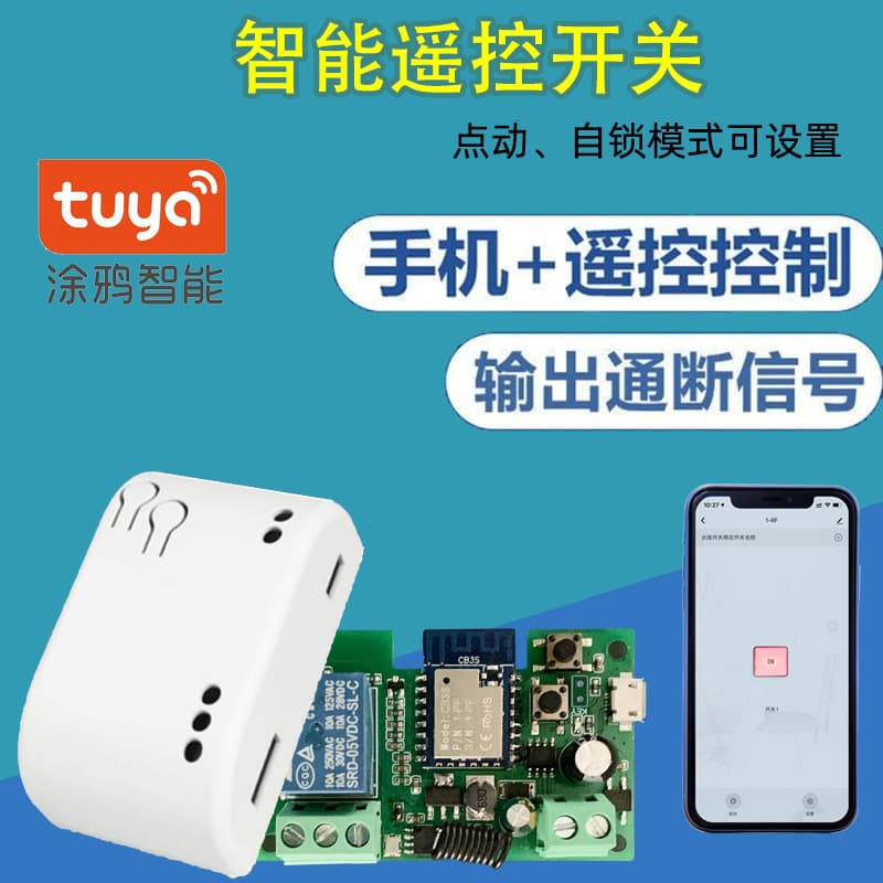 Graffiti Single-Channel WiFi Momentary Self-Locking Module with RF Smart Remote Control Power Supply Wireless Intelligent Control