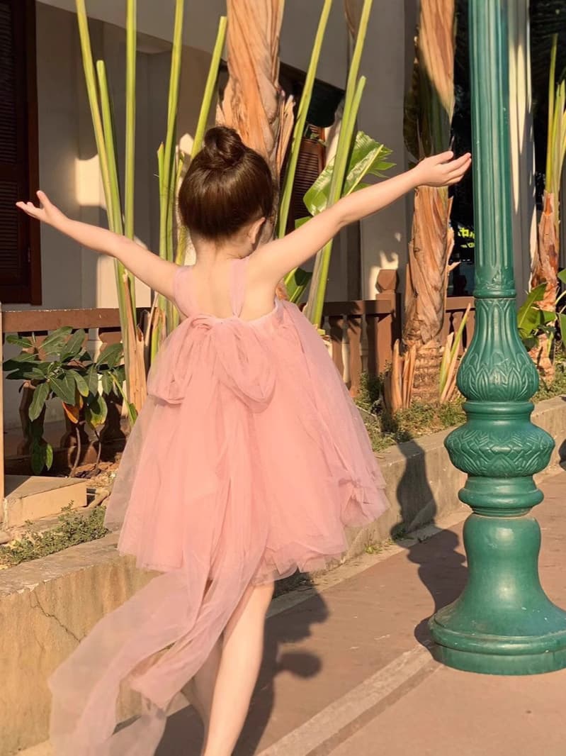 Baby Girl Tutu Dress Sleeveless Tulle Skirt Toddler Princess Dress Fluffy Party Gown 100 Days First Birthday Formal Dress High-End Gift