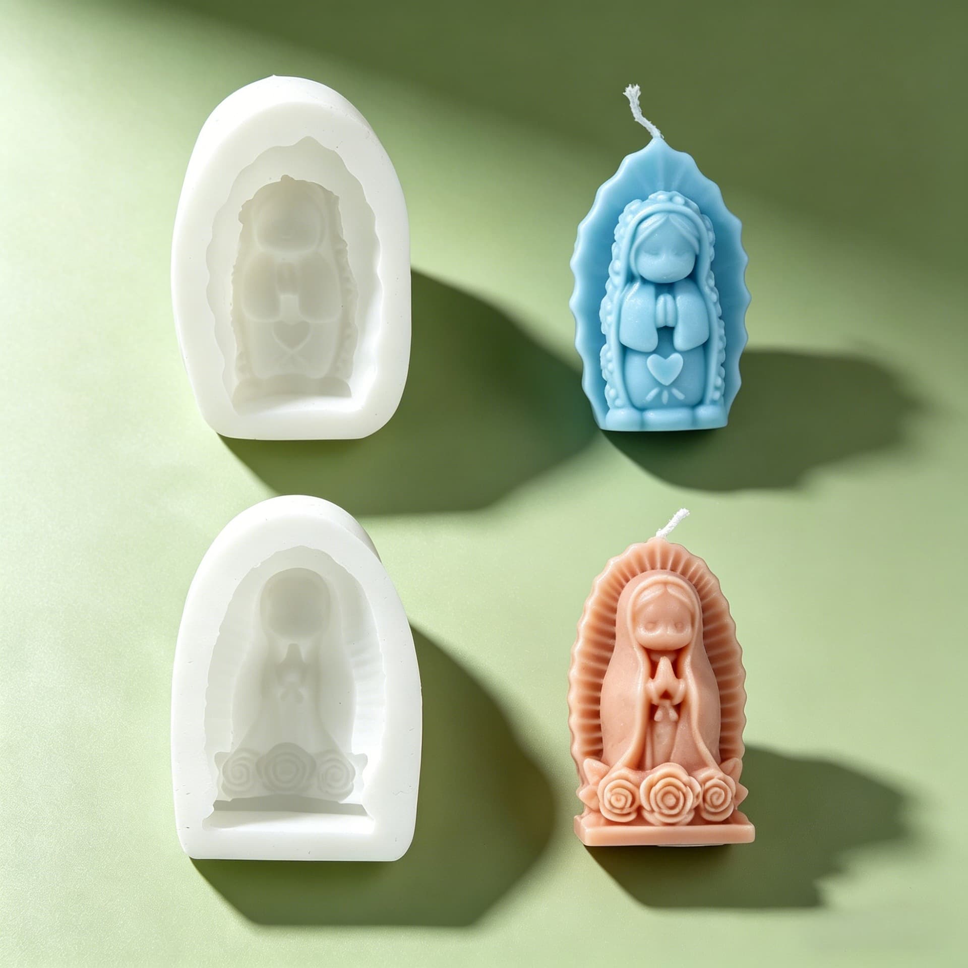 Cross-border praying saint virgin silicone candle mold new handmade DIY aromatherapy plaster candle ornament mold