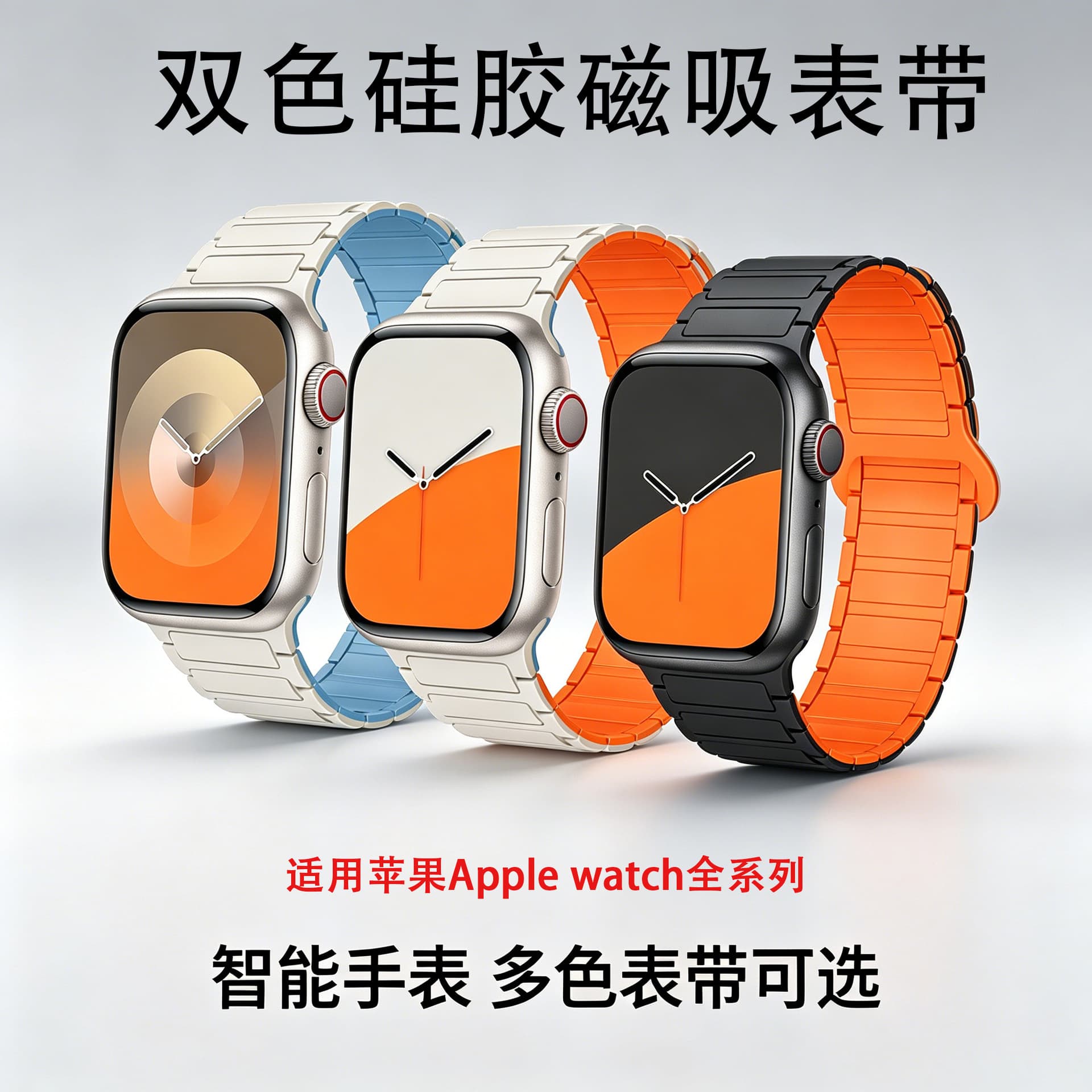 Suitable for Apple appleiwatchs10/11 tooling loop magnetic silicone Huawei fit34 smart watch strap