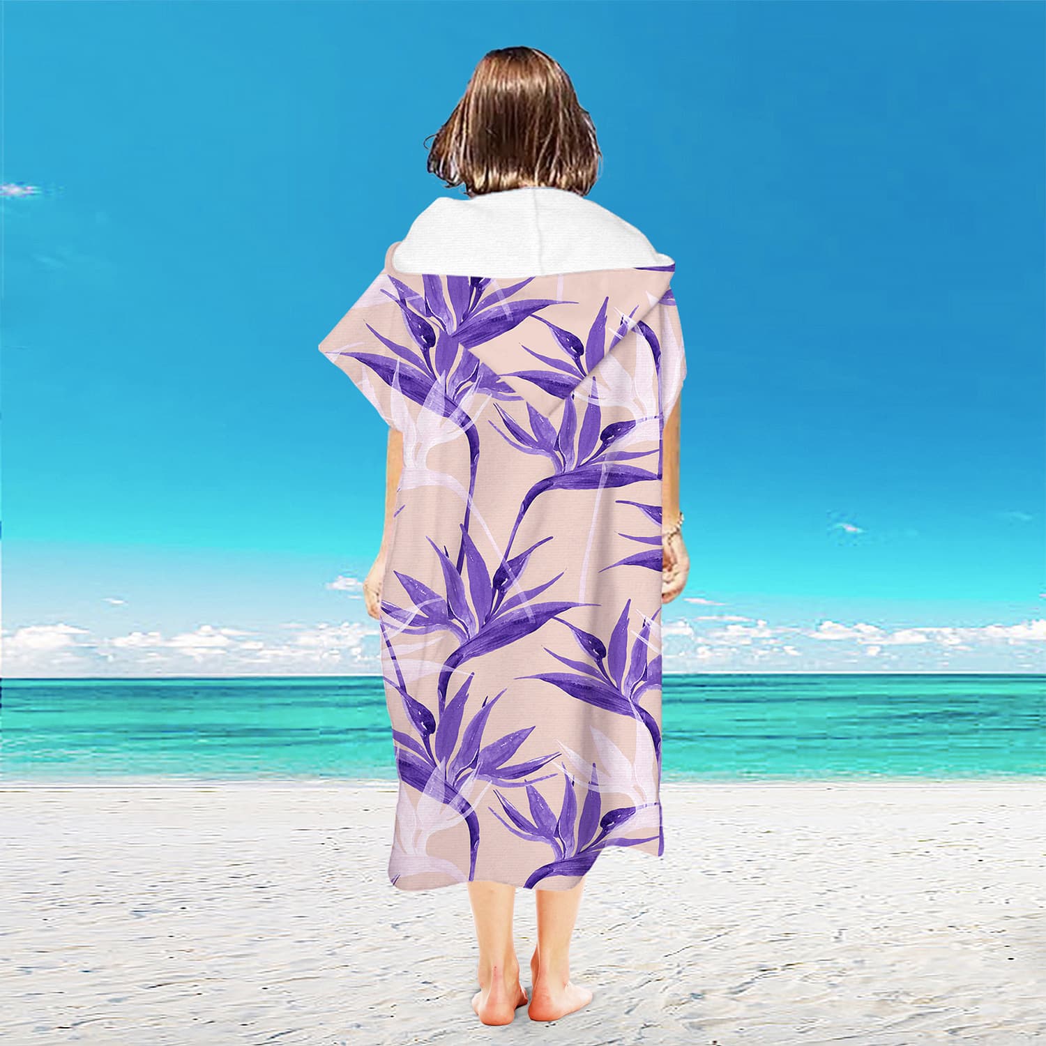 Amazon Hot-Selling Adult & Kids Hooded Towel Cape, Microfiber Poncho, Quick-Dry Bathrobe for Beach