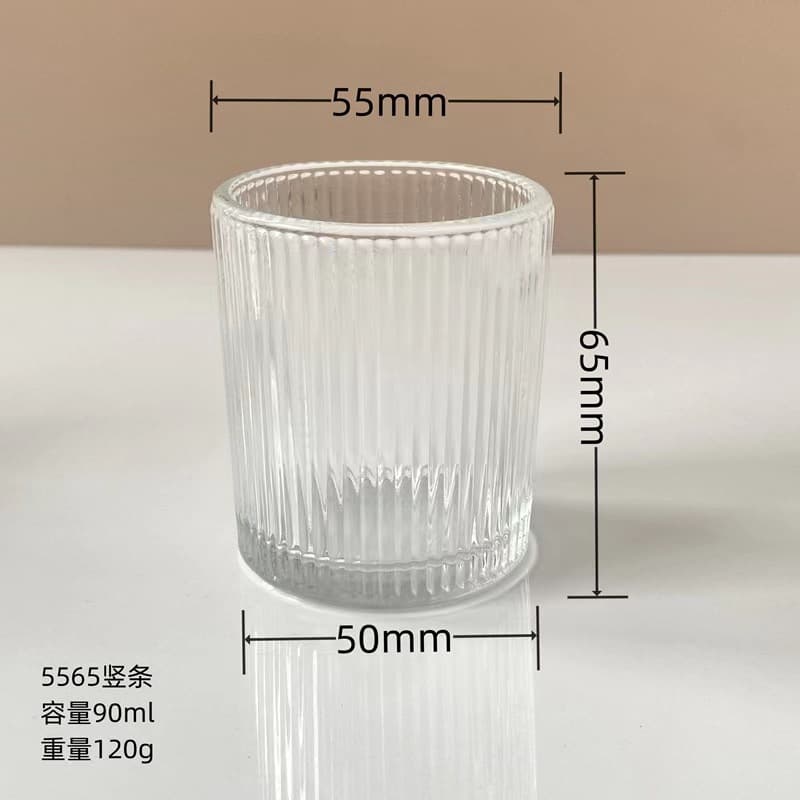 Spot 5565 embossed vertical striped aromatherapy candle cup wedding holiday atmosphere romantic souvenir Amazon set